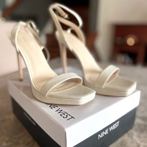 Nine West high heels sandals color white size 7.5 M